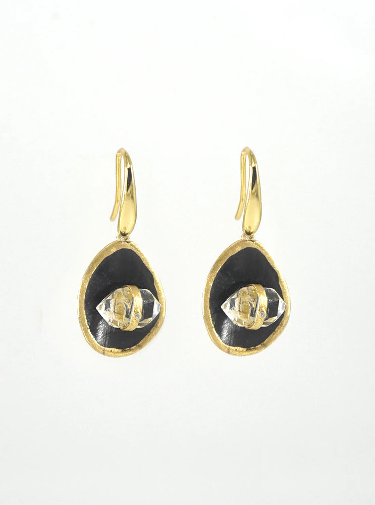Aurora Spin Herkimer Diamond Earrings